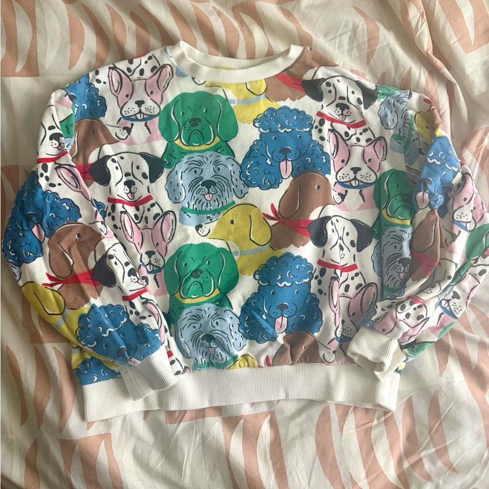Mini Boden Colorful Dog Print Sweatshirt